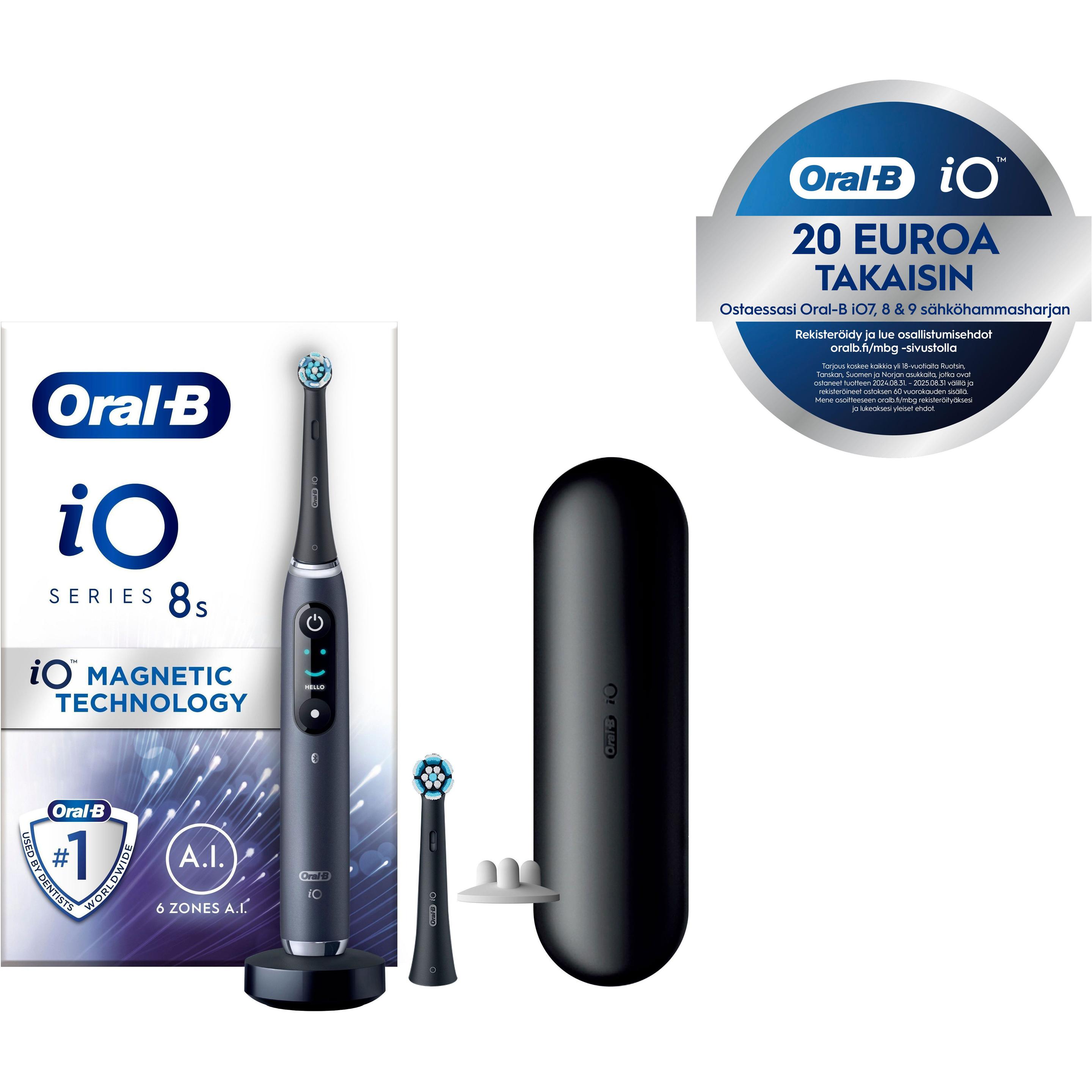 Oral-B, Elektrische Zahnbürste, iO Series 8s Elektrische Zahnbürste, schwarz (Oszillierende Zahnbürste)