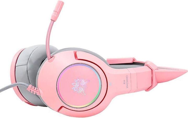 Actual product image Onikuma K9 RGB Gaming Headphones Pink (Cable)