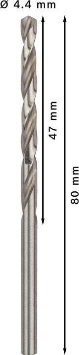 Actual product image Bosch Professional Zubehör PRO Metal HSS-G twist drill, 4.4 x 47 x 80 mm (4.4 mm)