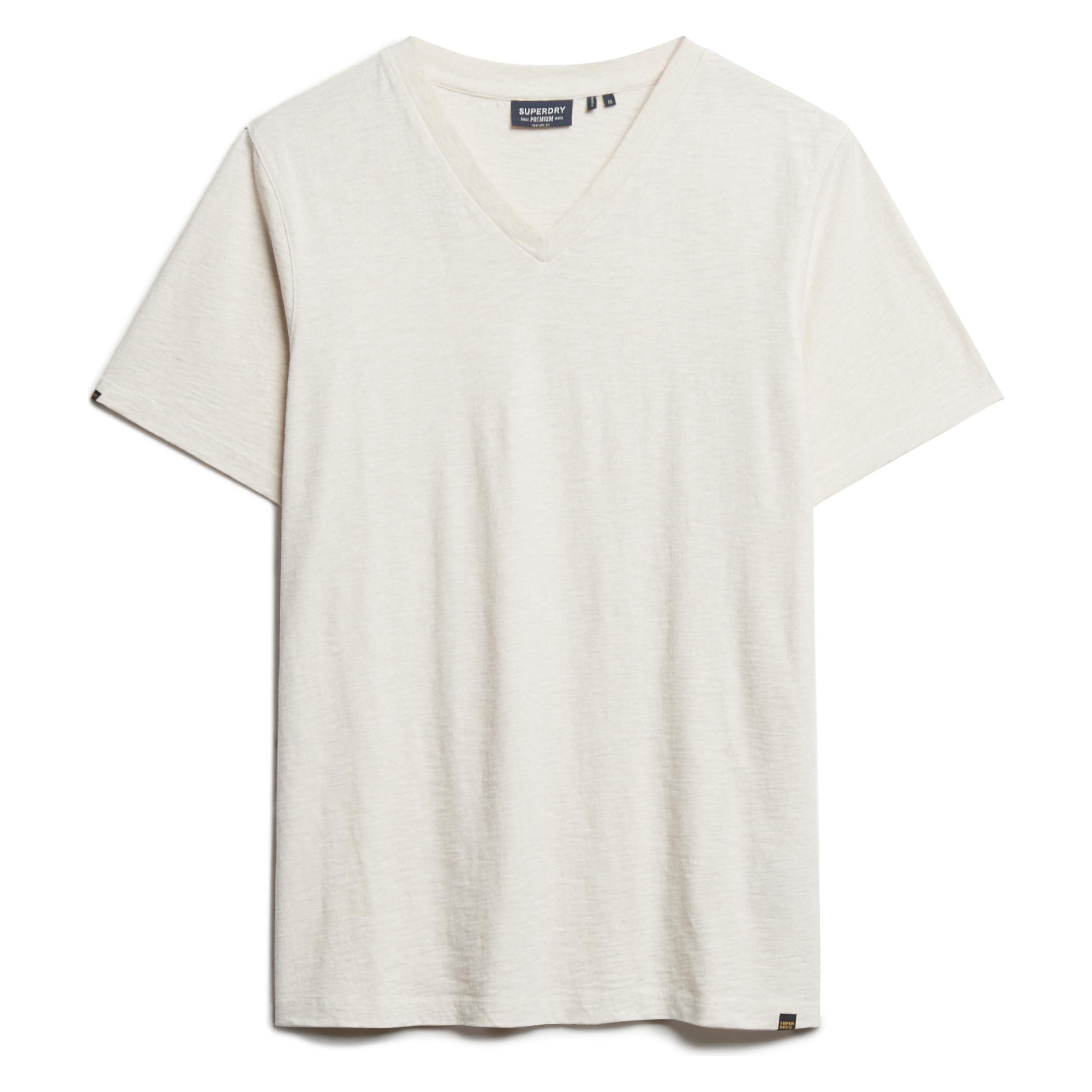 Superdry, Herren, Shirts, T-Shirt Aus Flammgarn Mit V-Ausschnitt, Weiss, (Xxl)