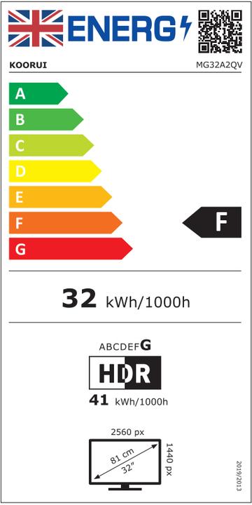 Label énergétique Koorui GAMING G3221SC (2560 x 1440 pixels, 31.50")