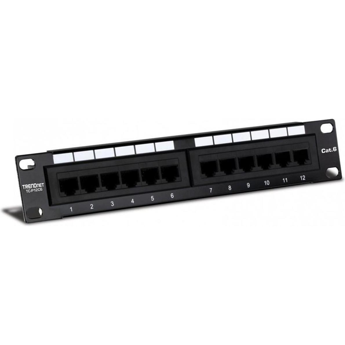 Trendnet 12x Gigabit RJ-45, Cat. 6, Server Zubehör, Schwarz