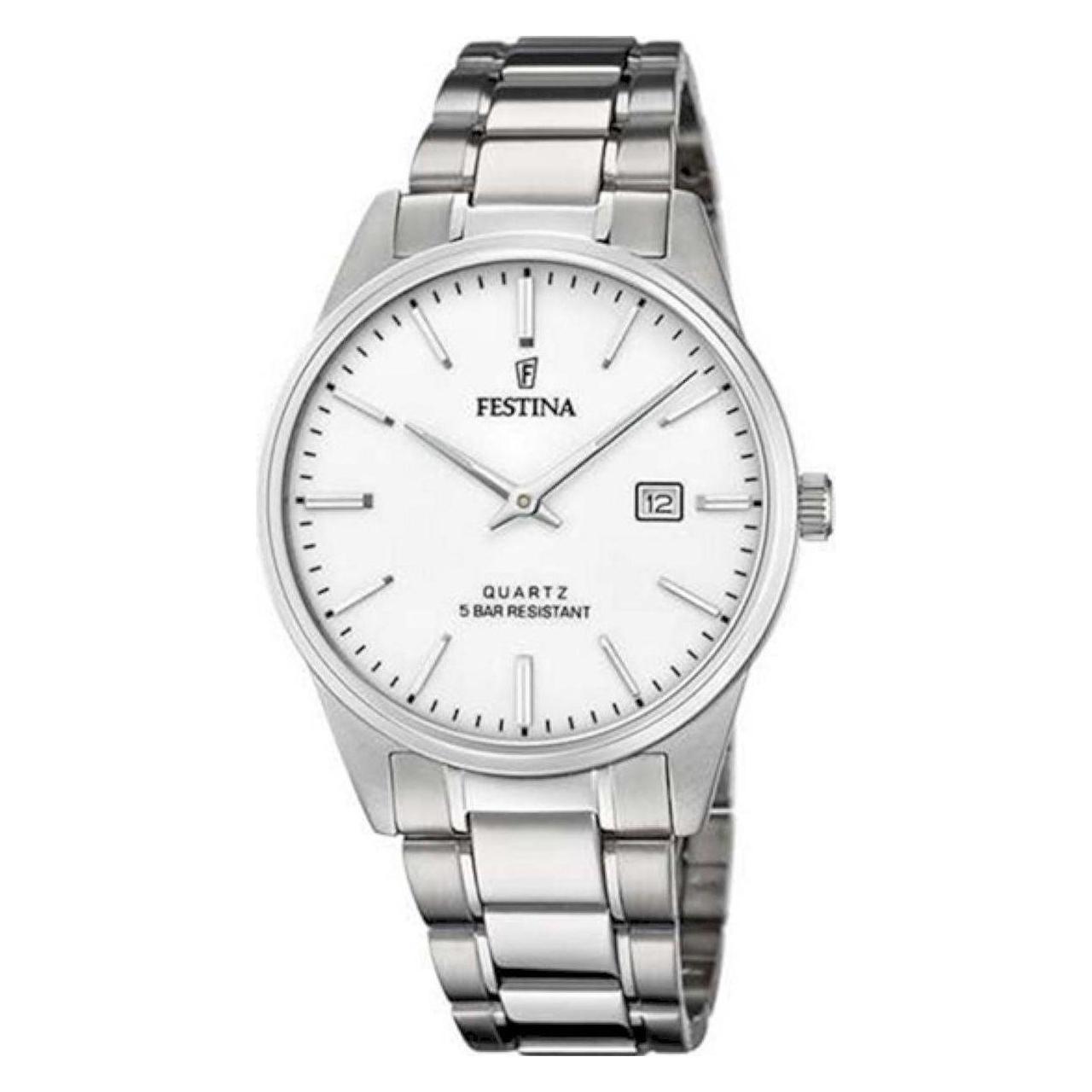 Festina, Armbanduhr, Klassik, Silber, (Analoguhr, 39 mm)