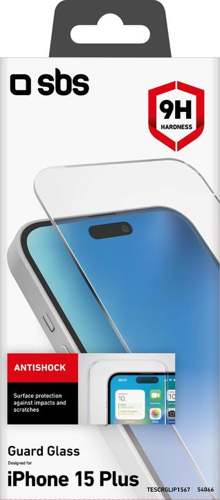 Actual product image SBS Guard Glass screen protector for iPhone 15 Plus (1 pcs., Apple iPhone 15 Plus)