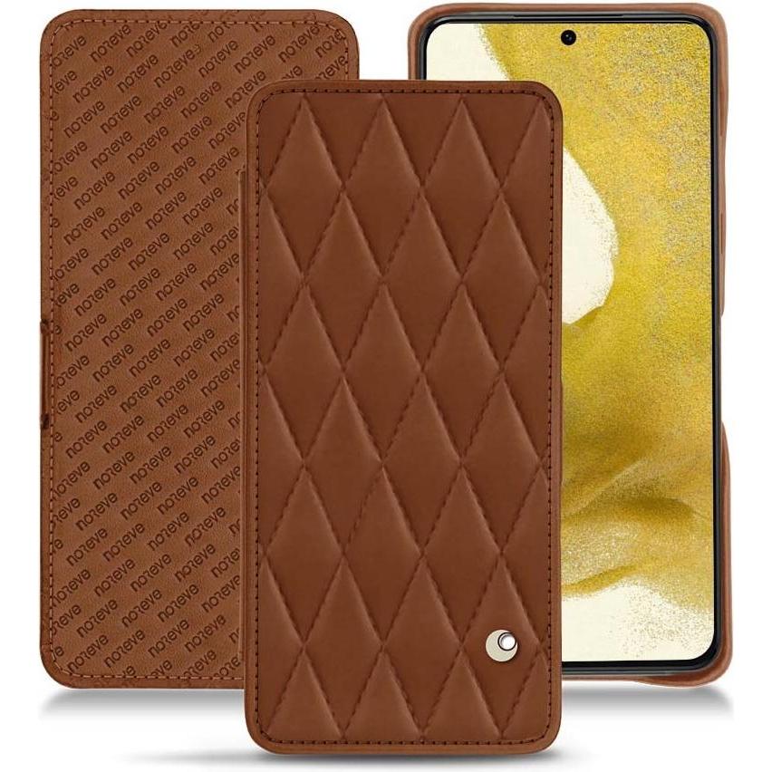 Noreve Lederschutzhülle horizontal (Samsung Galaxy S22), Smartphone Hülle, Braun