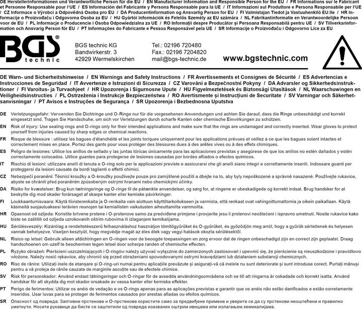 Immagine prodotto BGS Assortimento o-ring Ø 3 - 50 mm 419 pz.