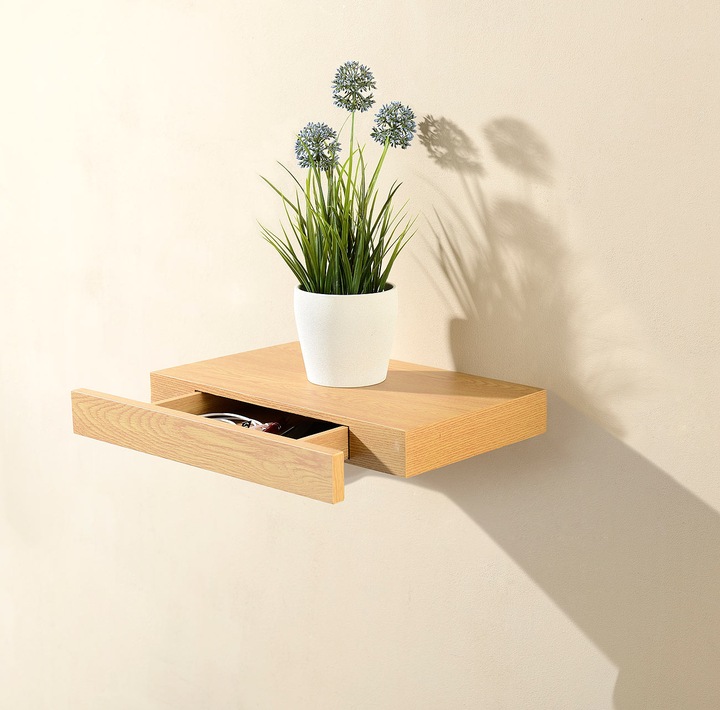 Produktbild Carlo Milano Wandregal mit versteckter Schublade (40 x 5 x 25 cm)