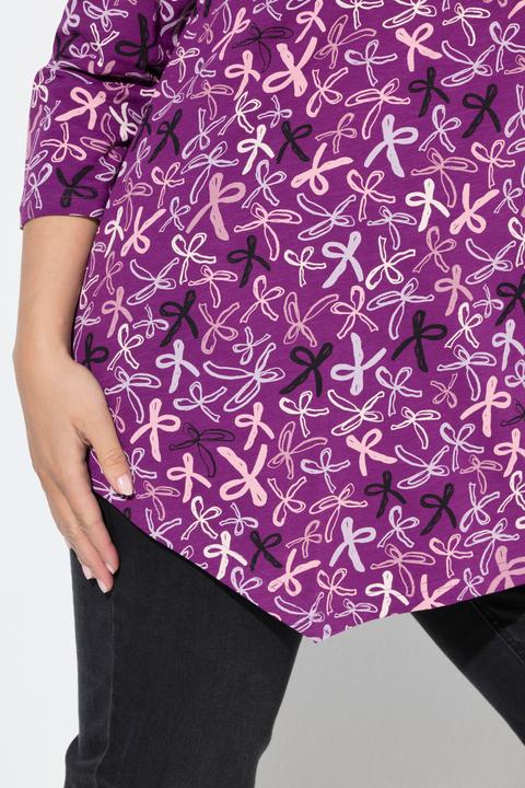 Produktbild Ulla Popken Shirt, Zierfalten, A-Linie, V-Ausschnitt, 3/4-Arm (54)