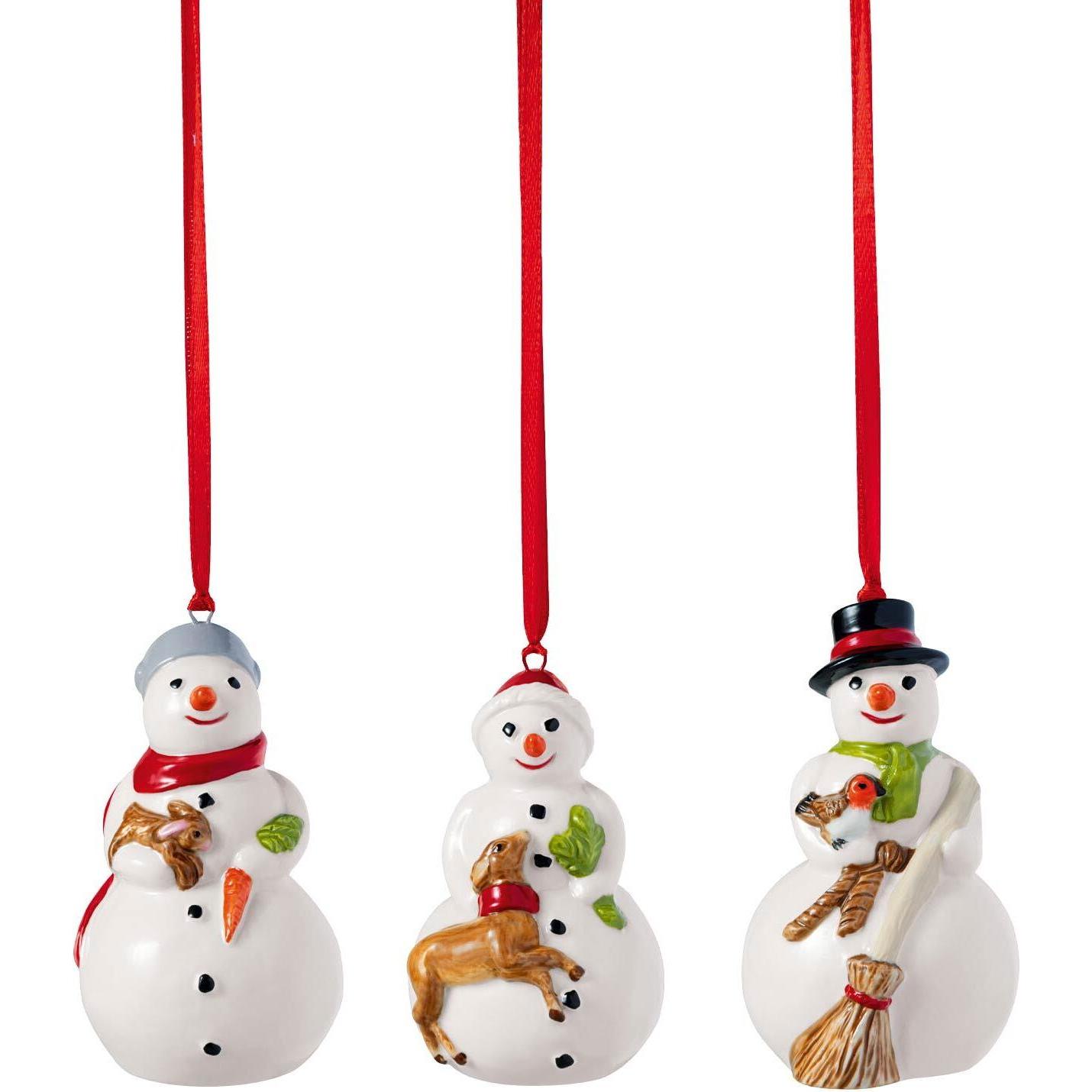 Villeroy & Boch, Christbaumschmuck, Ornamente Schneemänner 3tlg. Nostalgic Ornaments (3 -teilig)