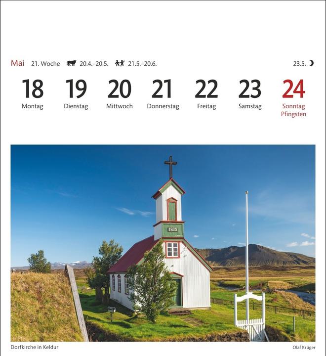 Produktbild Harenberg Island Sehnsuchtskalender 2026 - Wochenkalender mit 53 Postkarten (Deutsch)