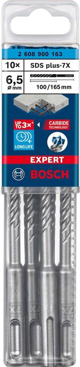 Image du produit Bosch Professional Zubehör Forets marteaux Expert SDS plus-7X, 6,5 x 100 x 165 mm, 10 pcs. (6.5 millimètres)