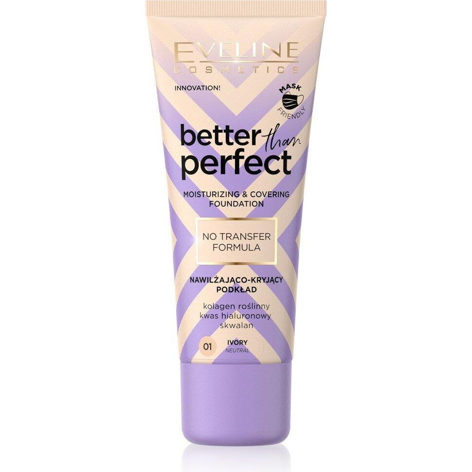 Eveline, Fondotinta, Better Than Perfect nawilżająco-kryjący podkład do twarzy 01 Ivory 30ml (01 Ivory)