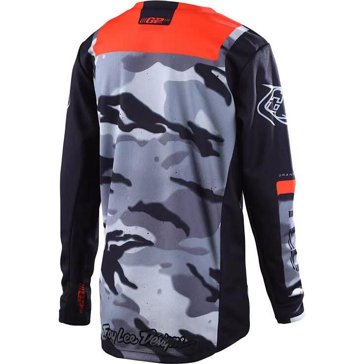 Thumbnail - Troy Lee Designs, Velotrikot, GP Jersey, Brazen Camo, black/orange, youth XL (XL), Mehrfarbig, XL