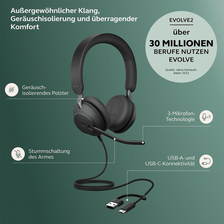 Produktbild Jabra Evolve2 40 SE (Kabelgebunden)