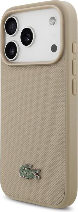Actual product image Lacoste Petit Pique Lacquer Logo MagSafe case for iPhone 17 Pro taupe (Apple iPhone 17 Pro)