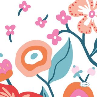 Duni, Tovaglioli, Tovaglioli Vibrant Bloom 24X24 Cm (24 x 24 cm)