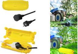 Produktbild LogiLink Netzkabelverlängerung-Set, CEE7/7 zu CEE 7/3 + Schutzbox, 3 m (CEE 7/3, 3 m)