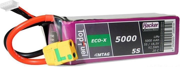 Actual product image Hacker LiPo Pack TF ECO-X 5000mAh 5S MTAG (18.50 V, 5000 mAh)