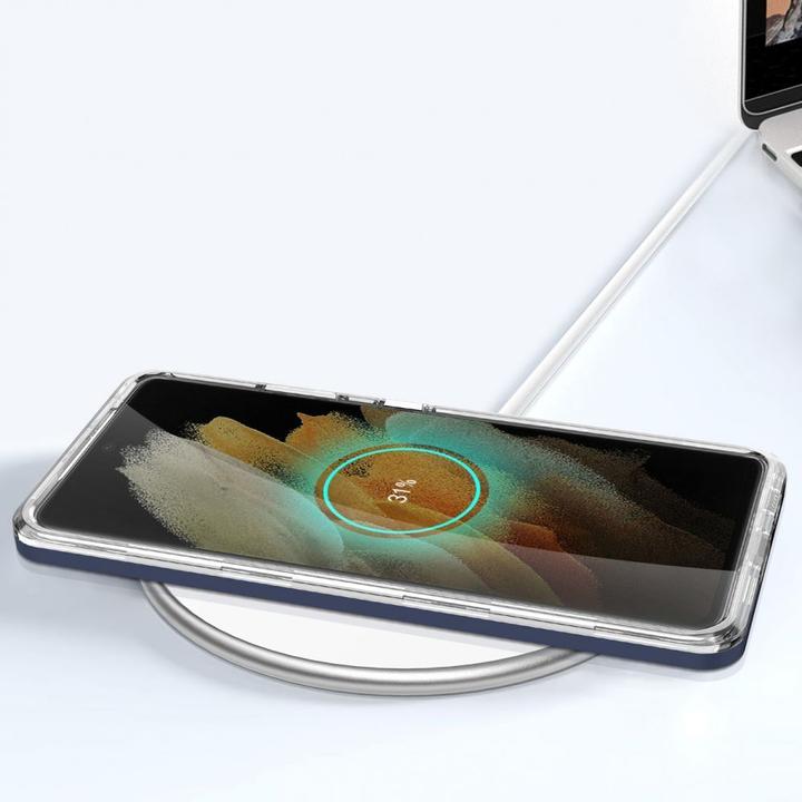 Produktbild Hurtel Clear 3in1 Case for Samsung Galaxy S22 Ultra Frame Gel Cover Blue (Samsung Galaxy S22 Ultra)