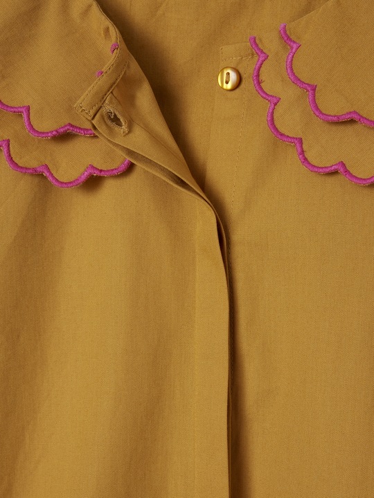 Produktbild Vertbaudet Mädchen Bluse mit besticktem Oversized-Kragen (116)