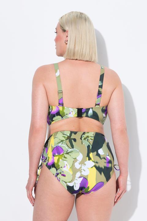Immagine prodotto Ulla Popken Bikini con fiori, spalline regolabili, arricciatura e slip a vita alta (46)