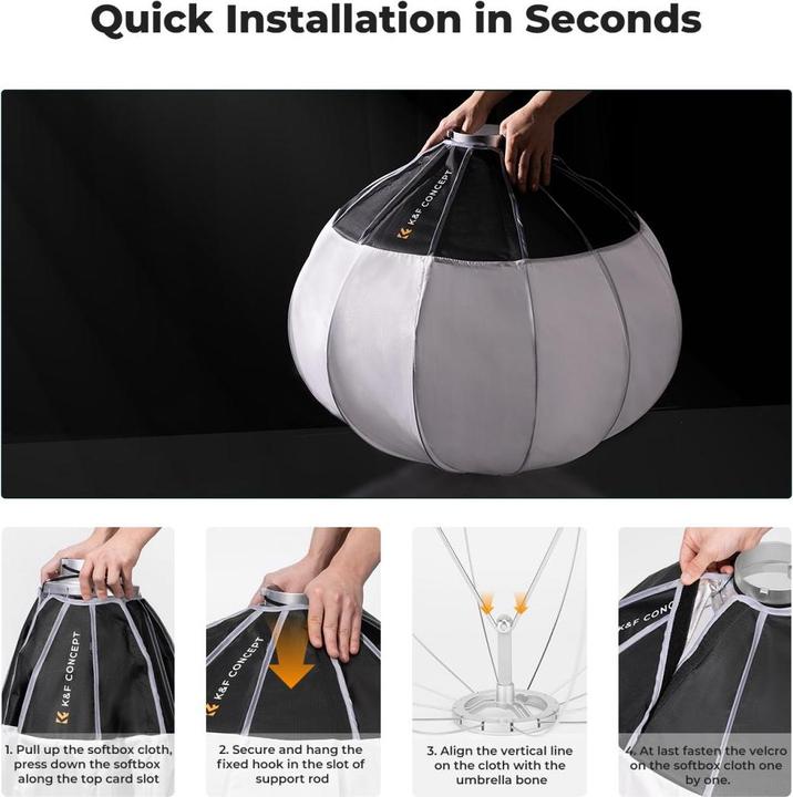 Actual product image K&F Concept 65cm Lantern Bowens Mount Softbox (Soft boxes, 65 cm)