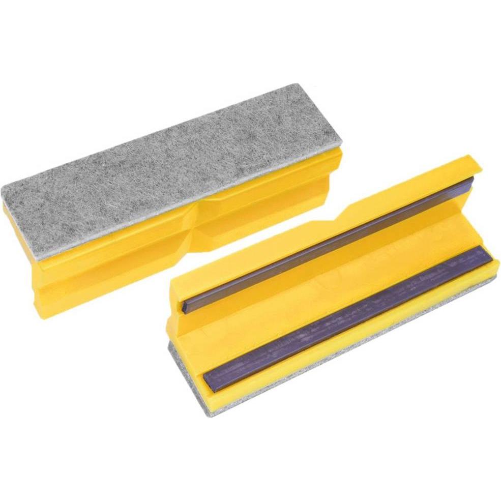 Bernstein, Schraubstock + Zwinge, Schonbacken Filz/Kunststoff 125mm gelb, mit Magnetleiste (Paar) (125 mm)