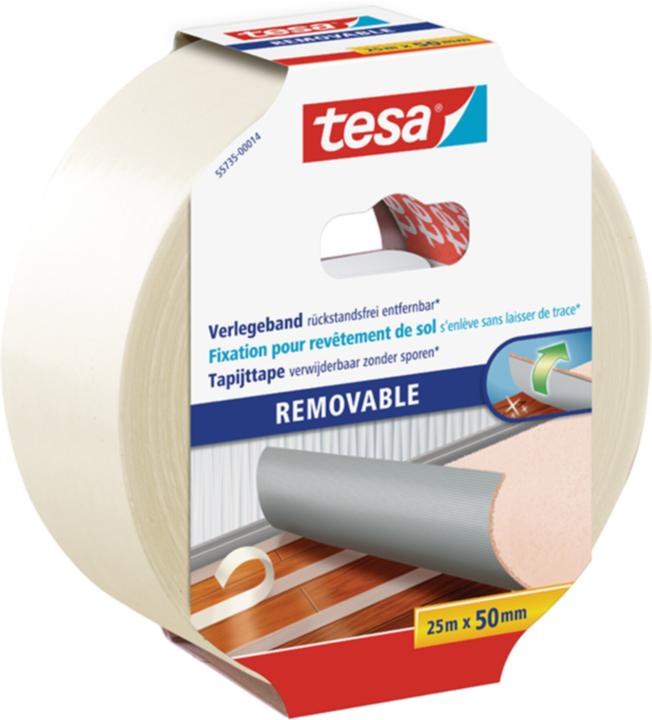 Actual product image tesa REMOVABLE installation tape, double-sided adhesive tape, removable without leaving any residue (50 mm)