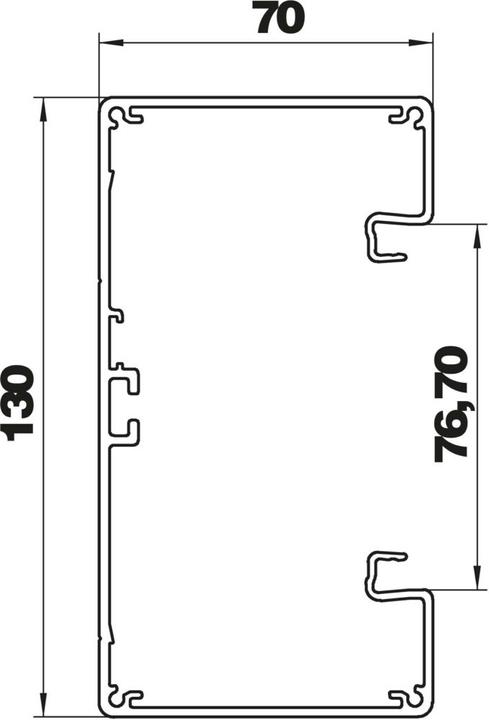 Actual product image OBO Bettermann OBO GA-S70130EL Device installation duct, symmetrical 70x130x2000 aluminium EL (200 cm)