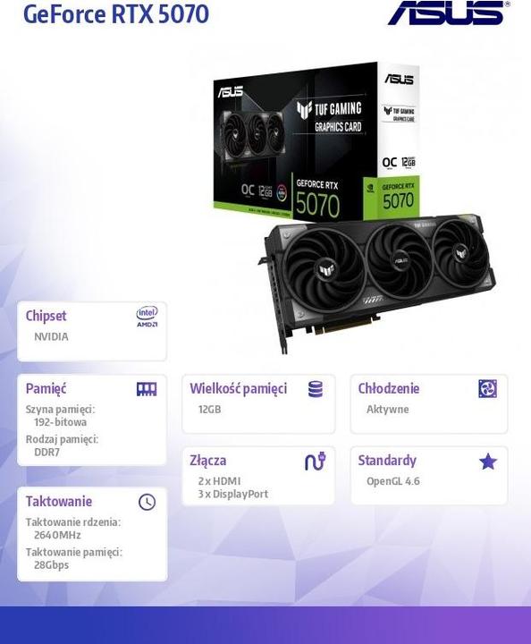 Produktbild ASUS TUF RTX 5070 O12G GAMING (12 GB)