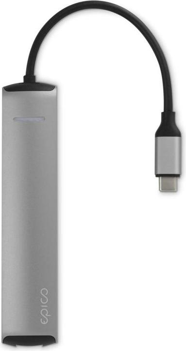 Immagine prodotto Epico 9915112100019 dock per laptop/replicatore di porte USB 3.2 Gen 1 (3.1 Gen 1) Type-C Nero, Argento (USB-C, 6 porte)