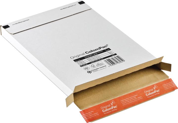 Produktbild Colompac Faltkarton 24,4x34,4x2,8cm selbstklebend weiss (1 Stk.)