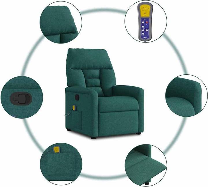 Actual product image VidaXL Massage chair dark green fabric
