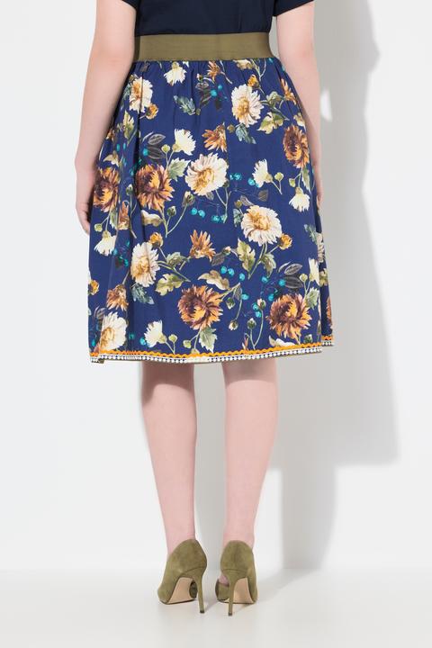 Immagine prodotto Ulla Popken Gonna in tradizionale stile Tracht con taglio svasato, cintura elastica, laccetti e pizzo (48)