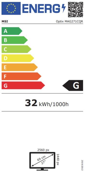 Energie-Label MSI Optix MAG271CQR (2560 x 1440 Pixel, 27")
