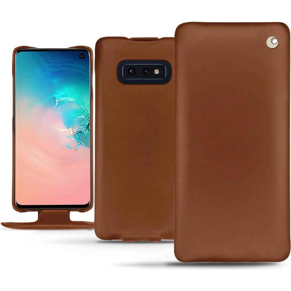 Noreve Lederschutzhülle vertikal (Samsung Galaxy S10e), Smartphone Hülle, Braun