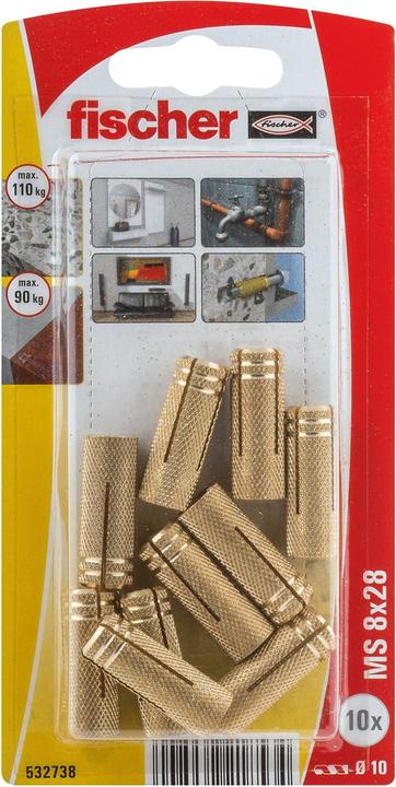 Produktbild Fischer Messingdübel MS 8x28 K (10 Stk.)