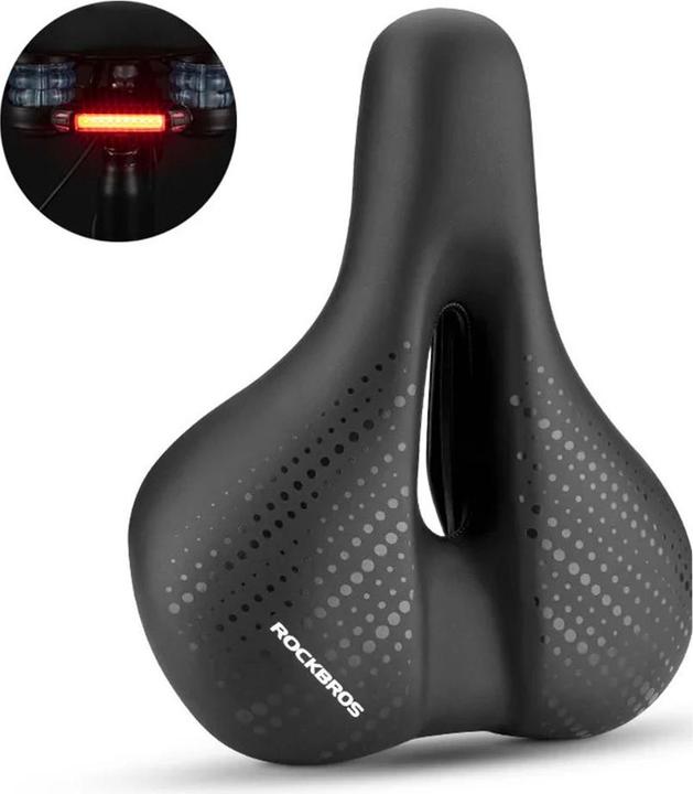 Produktbild Rockbros 38218916002 MTB bicycle saddle + lamp - black