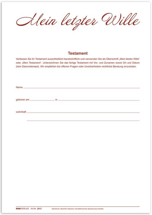 Actual product image Rnk Publisher Will Forms 2812