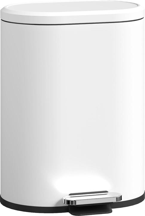 Homcom Mülleimer Metall, Kunststoff Weiss (12 l)