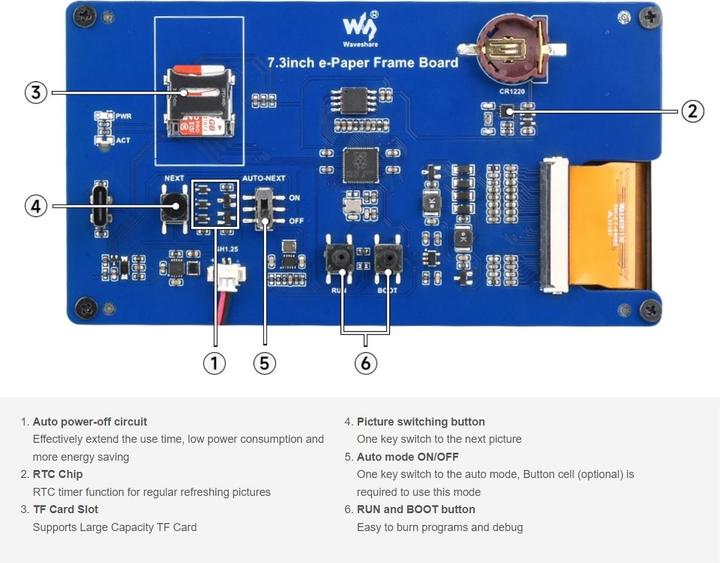 Actual product image WaveShare PhotoPainter (800 x 480 pixels)