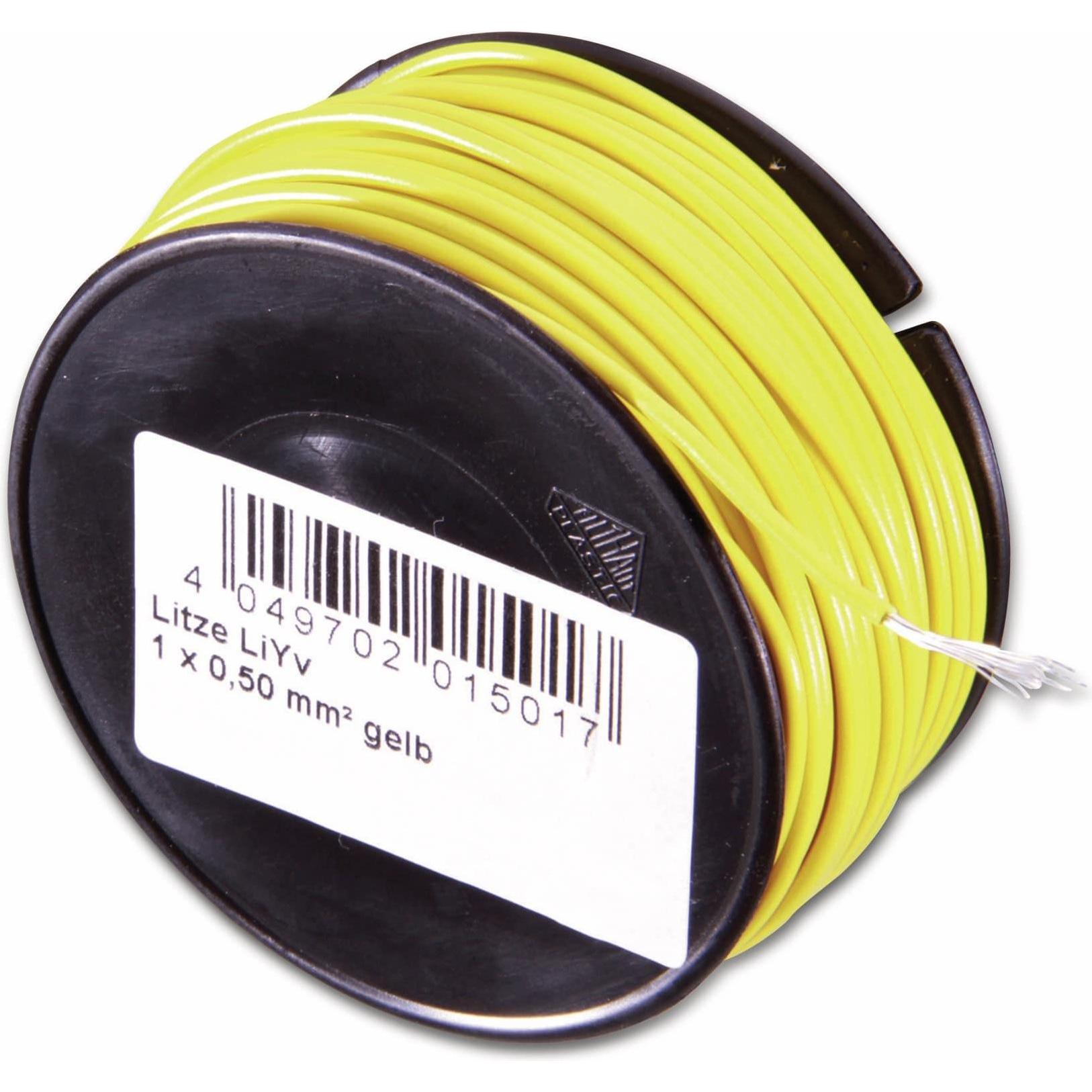 Eneroid, Kabelleitung, Schaltlitze LiYv, 0,5 mm², 25m Spule, gelb (25 m)