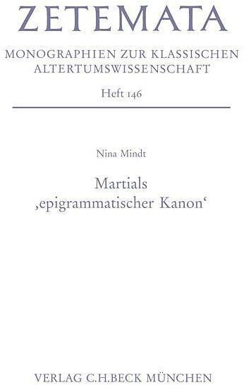 Produktbild Martials 'epigrammatischer Kanon' (Deutsch, Nina Mindt, 2013)