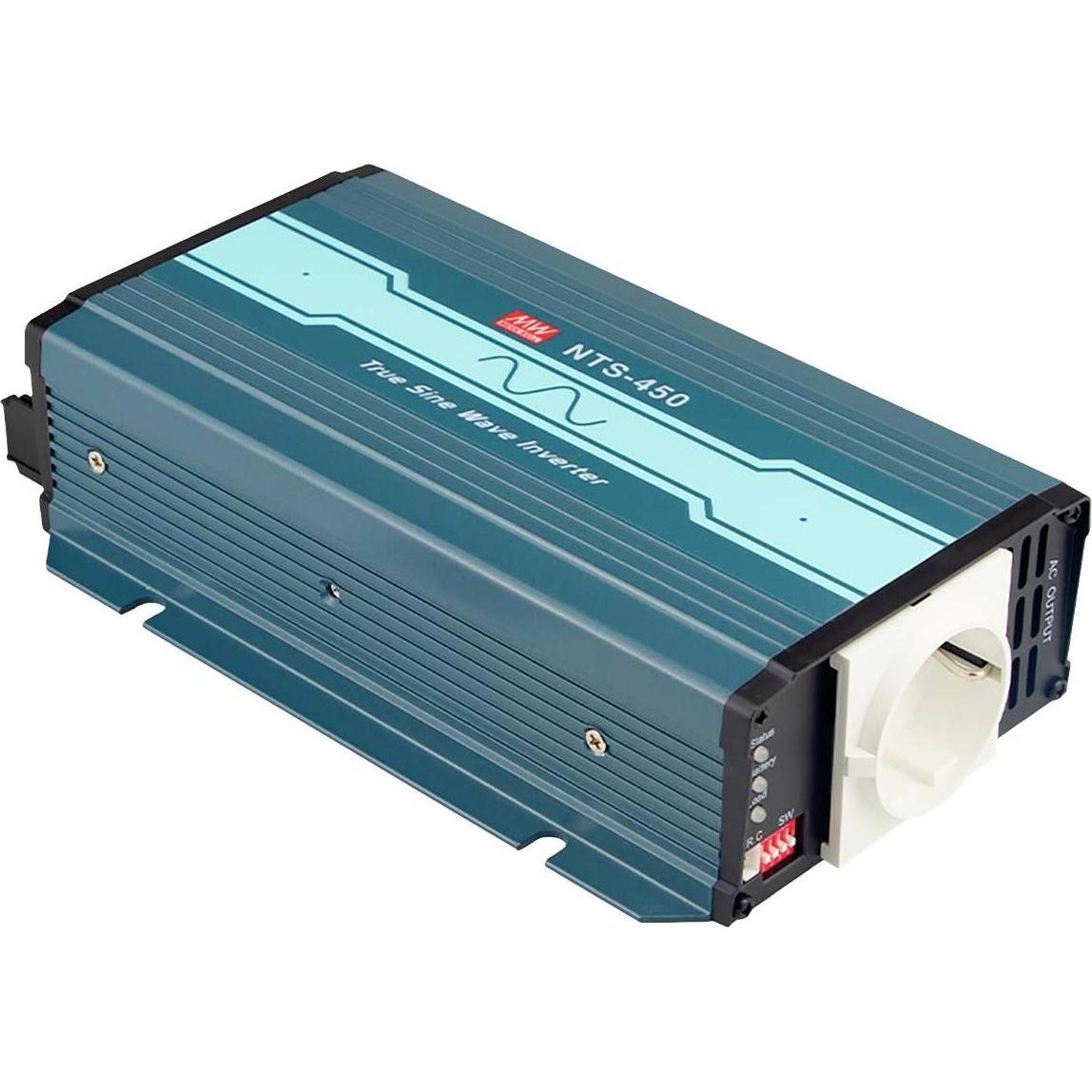 MeanWell, Convertitore di tensione, NTS-450-212EU - Inverter sinusoidale 450 W 12 V contatto di protezione