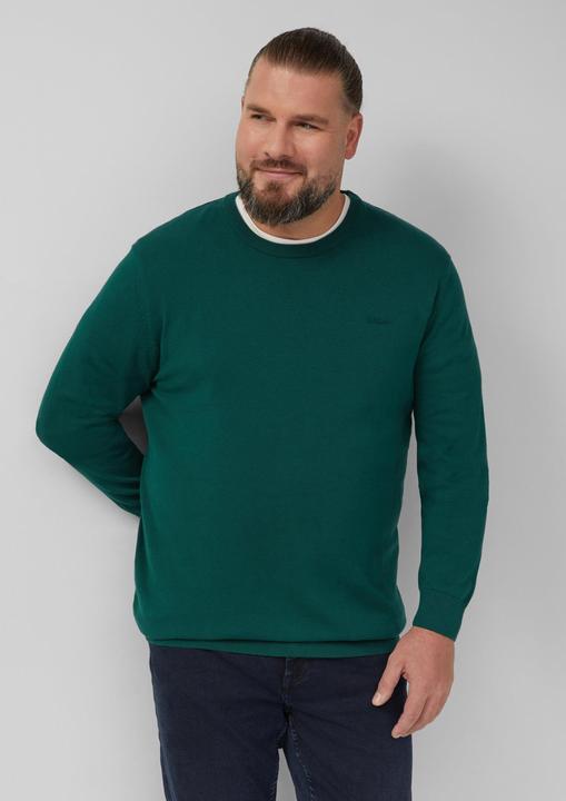 Produktbild s.Oliver Strickpullover Baumwollpullover mit Logo-Stickerei (3XL)