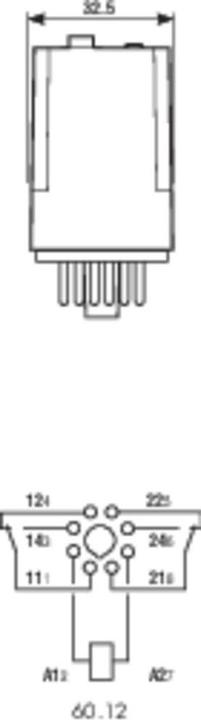 Image du produit Finder Relais industriel 60 2 inverseurs 24V AC 10A Broches d'impression