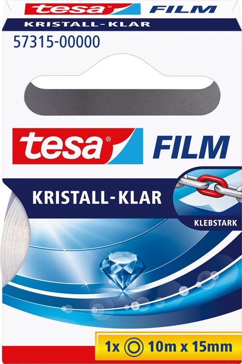 Produktbild tesa 1x tesafilm KRISTALL-KLAR, hochtransparent, alterungsbeständig, mit starker Haftung (15 mm)