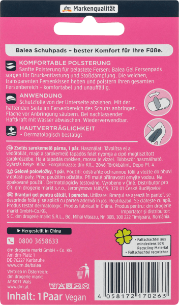 Image du produit dm Balea coussinets en gel au talon (Réduire la pression)