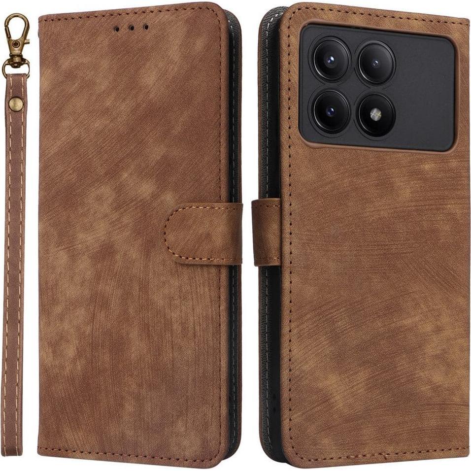 Cover-Discount Xiaomi Poco X6 Pro - Etui mit RFID Blocker braun (Xiaomi Poco X6 Pro), Smartphone Hülle, Braun
