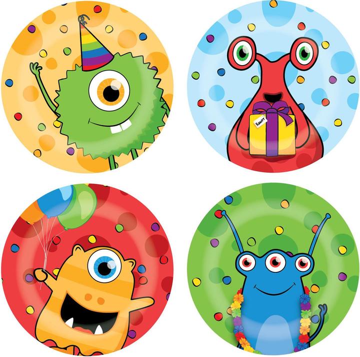 Haza Witbaard Monster Feestbord, 8st. (8 x)